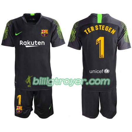 Billige Fotballdrakter FC Barcelona TER STEGEN 1 Keeper Barn Bortedraktsett 2019/20 Kortermet
